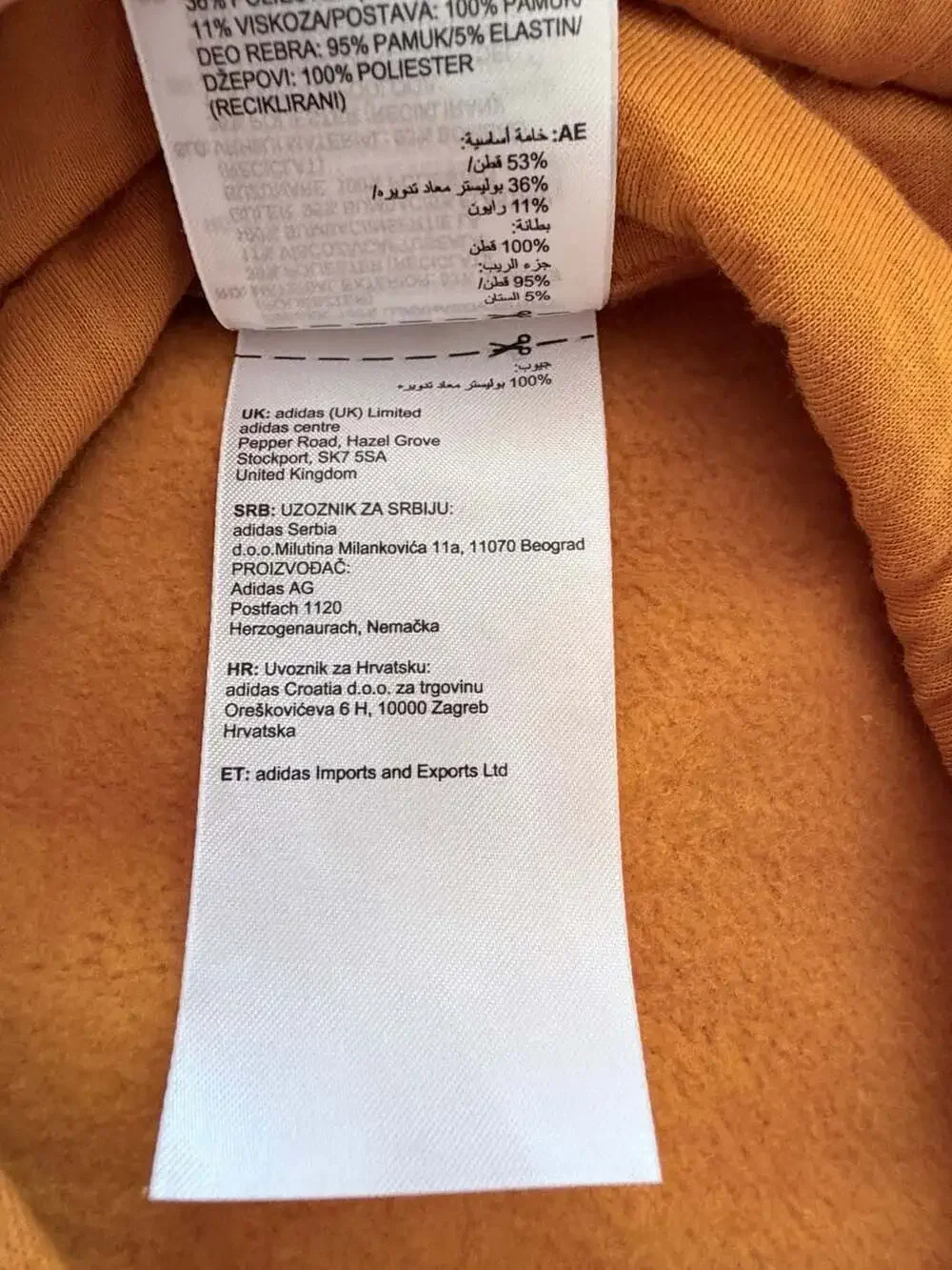 Adidas Sweatshirt Men Large Orange Logo Pullover Hoodie Athletic Gym Run Trefoil